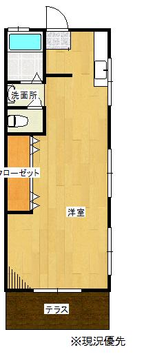 コーポ三浦(ワンルーム/1階)の間取り写真