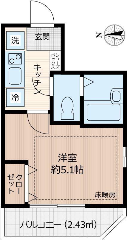 ピアコートTM東武練馬 壱番館(1K/1階)の間取り写真
