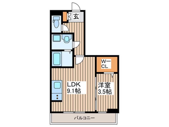 ERDE五輪II(1LDK/2階)の間取り写真