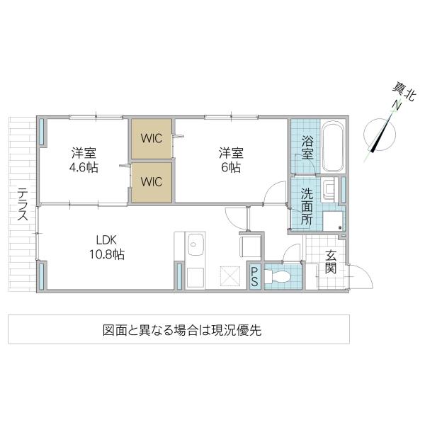 グランディール柏の葉(2LDK/1階)の間取り写真