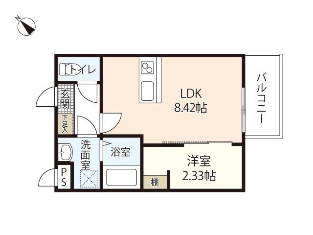 シンビ高須駅前II(1LDK/1階)の間取り写真