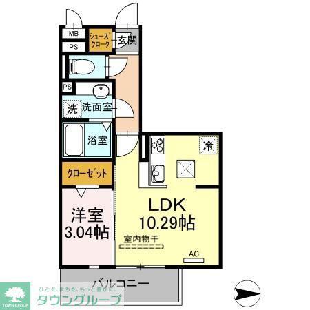 サンライフ黄金(1LDK/3階)の間取り写真