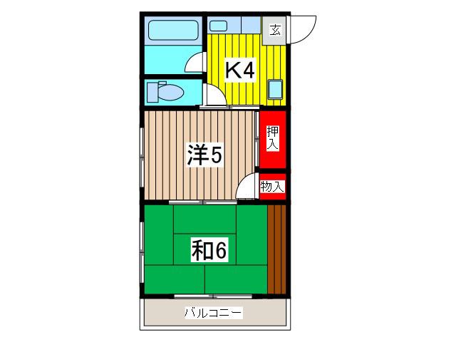 コーポ辻(2K/1階)の間取り写真