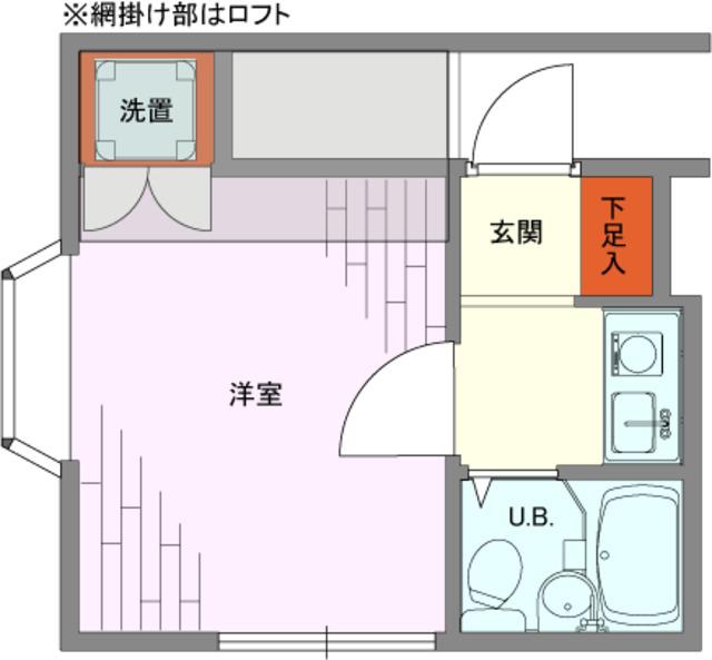 グリーンヒルズ下赤塚(1K/2階)の間取り写真