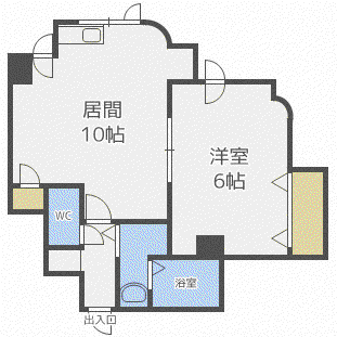 メゾン北辰(1LDK/4階)の間取り写真