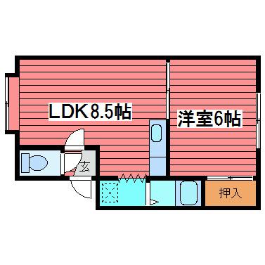 グレイスハイム月寒(1DK/3階)の間取り写真