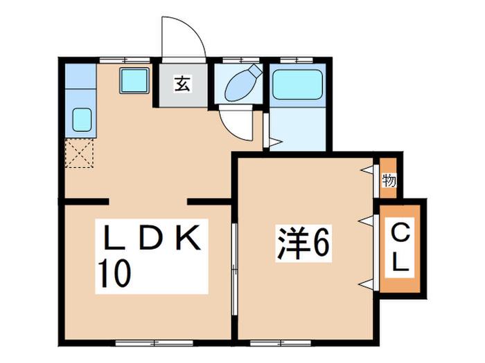 サンロイヤル市ヶ尾(1LDK/1階)の間取り写真