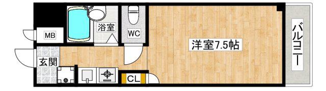CASONA(1K/2階)の間取り写真