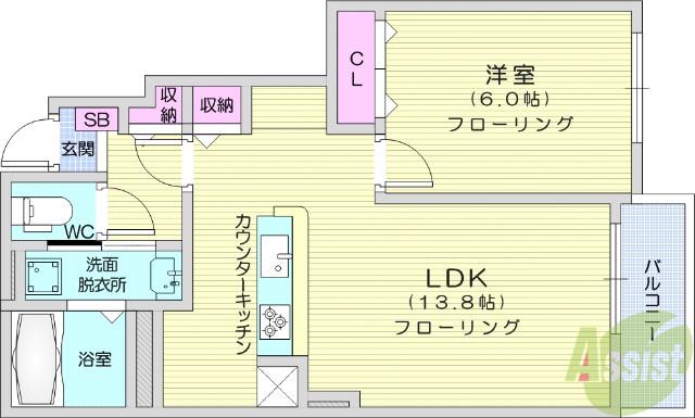 フォレストノートⅡ(1LDK/1階)の間取り写真