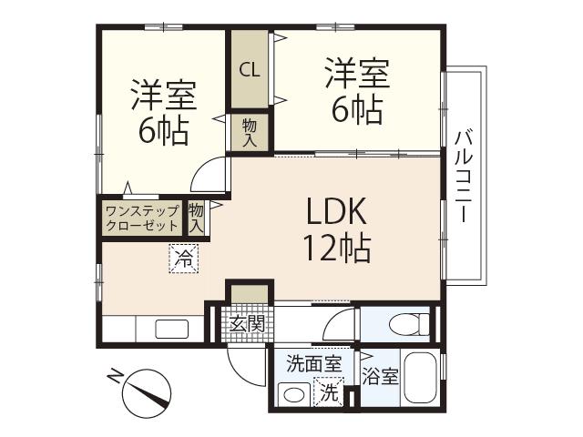 アドラーブル(2LDK/2階)の間取り写真