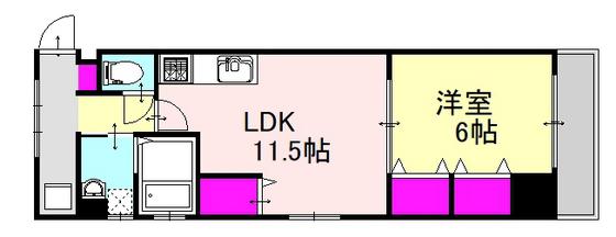NSRVIII(1LDK/3階)の間取り写真