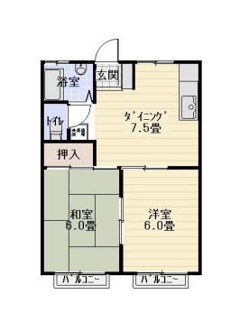 ベイショアパーク(2DK/2階)の間取り写真