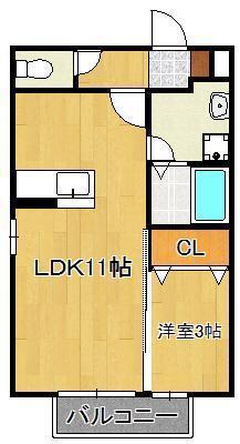 シャ・ノワール(1LDK/2階)の間取り写真
