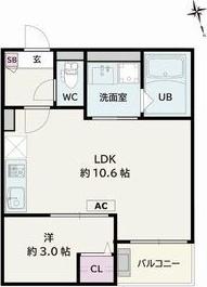 JACK URASATOIV(1LDK/2階)の間取り写真