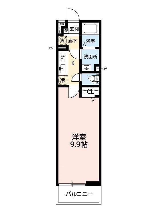 リブリ所沢旭町(1K/1階)の間取り写真