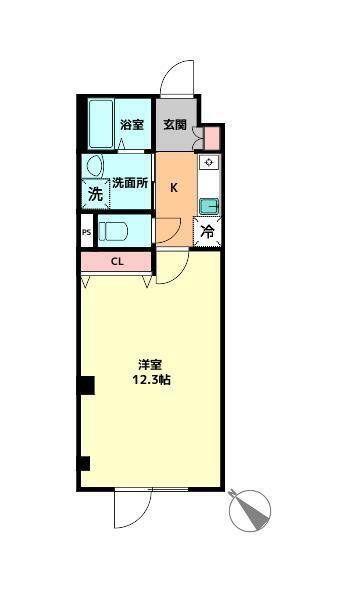 PREMIER古淵II(1K/2階)の間取り写真