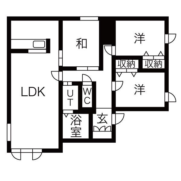 コーポDAN宮の森(3LDK/2階)の間取り写真