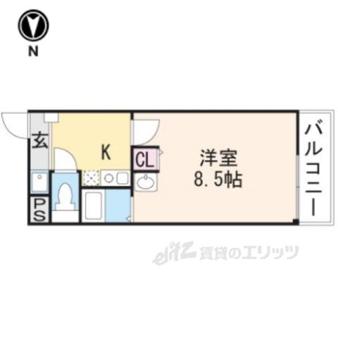 サンクリエート草津(1K/7階)の間取り写真