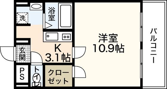 エクセレント光南(1K/2階)の間取り写真