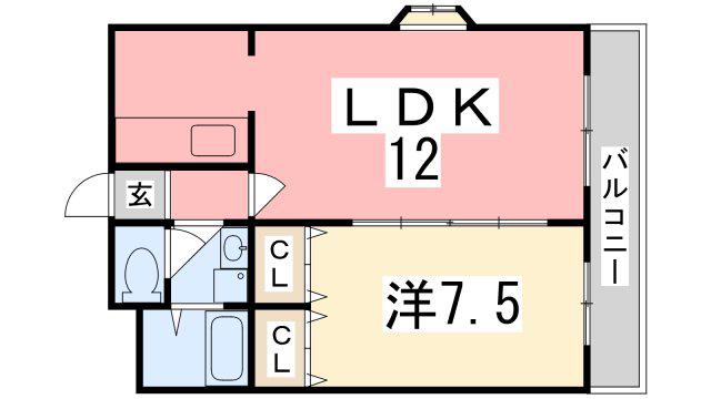 BASEⅠ(1LDK/4階)の間取り写真