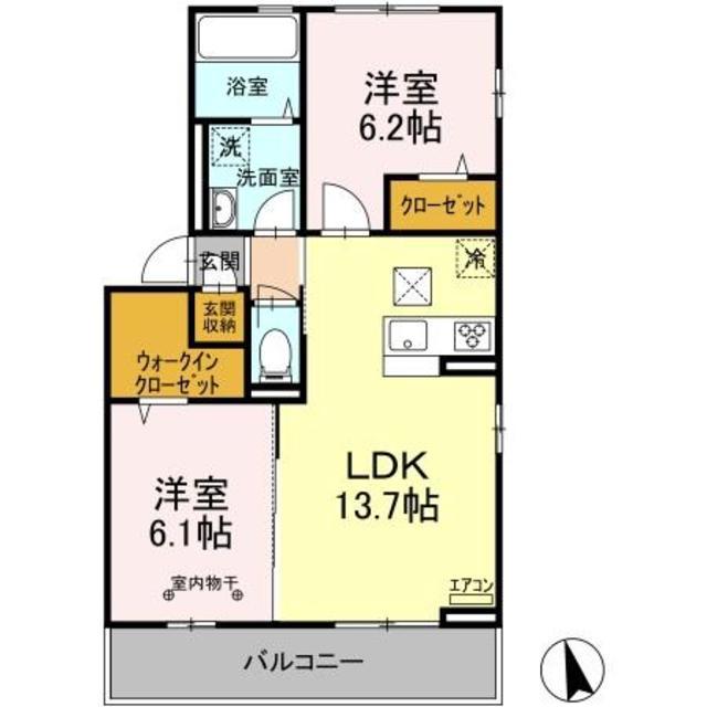 フォルトゥナ(2LDK/3階)の間取り写真