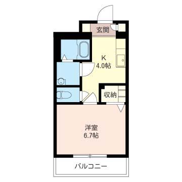 ロイヤルステージ21(1K/1階)の間取り写真