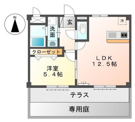 サクシード3(1LDK/2階)の間取り写真