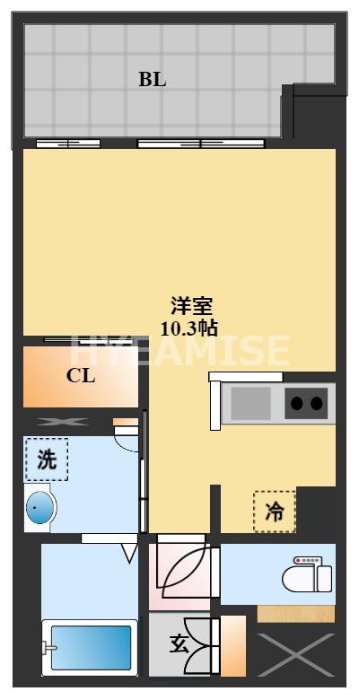 フロンティアききつII(ワンルーム/4階)の間取り写真