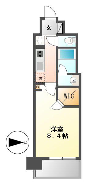 ブランシエスタ泉(1K/13階)の間取り写真