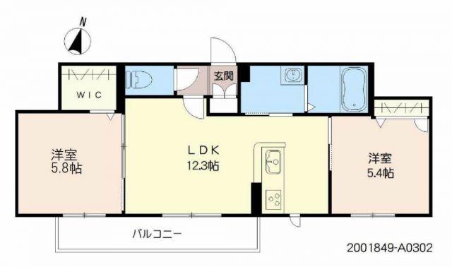 ベレオ・フチュール(2LDK/3階)の間取り写真
