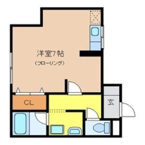ウィンディービュー(ワンルーム/3階)の間取り写真