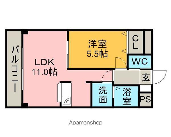 ソレールヤマグチ(1LDK/2階)の間取り写真