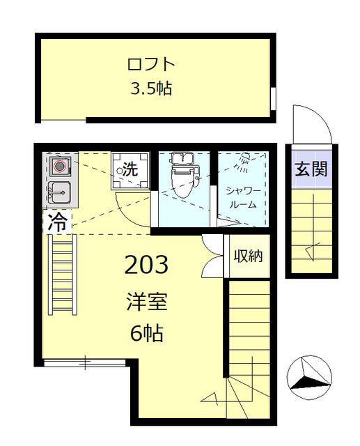 クアルト板橋(ワンルーム/2階)の間取り写真