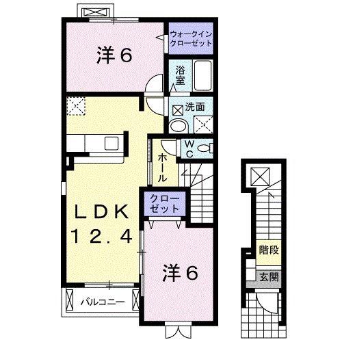 フォレスタ・ヴィラ(2LDK/2階)の間取り写真