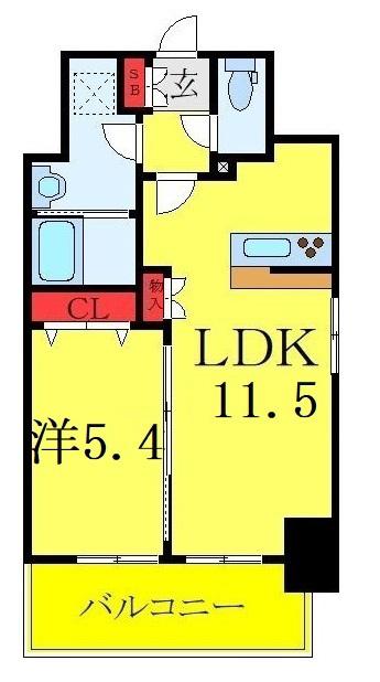 RIDGE王子神谷(1LDK/12階)の間取り写真