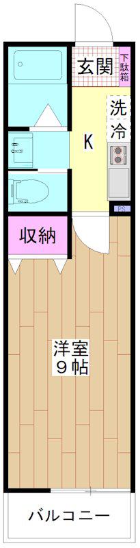 タリアセンVII(1K/1階)の間取り写真