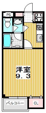 アウローラ弐番館(1K/2階)の間取り写真