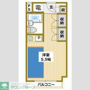 アミティ衣笠(ワンルーム/1階)の間取り写真