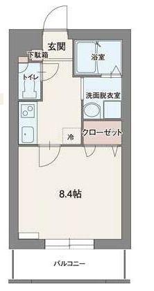 クレマチス(1K/1階)の間取り写真