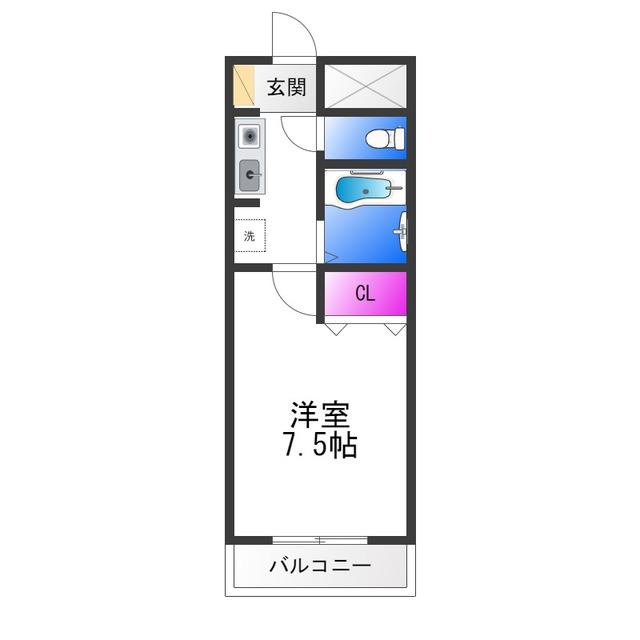 えんだら50歩(1K/4階)の間取り写真