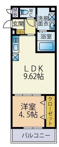 デーメーテール(1LDK/2階)の間取り写真