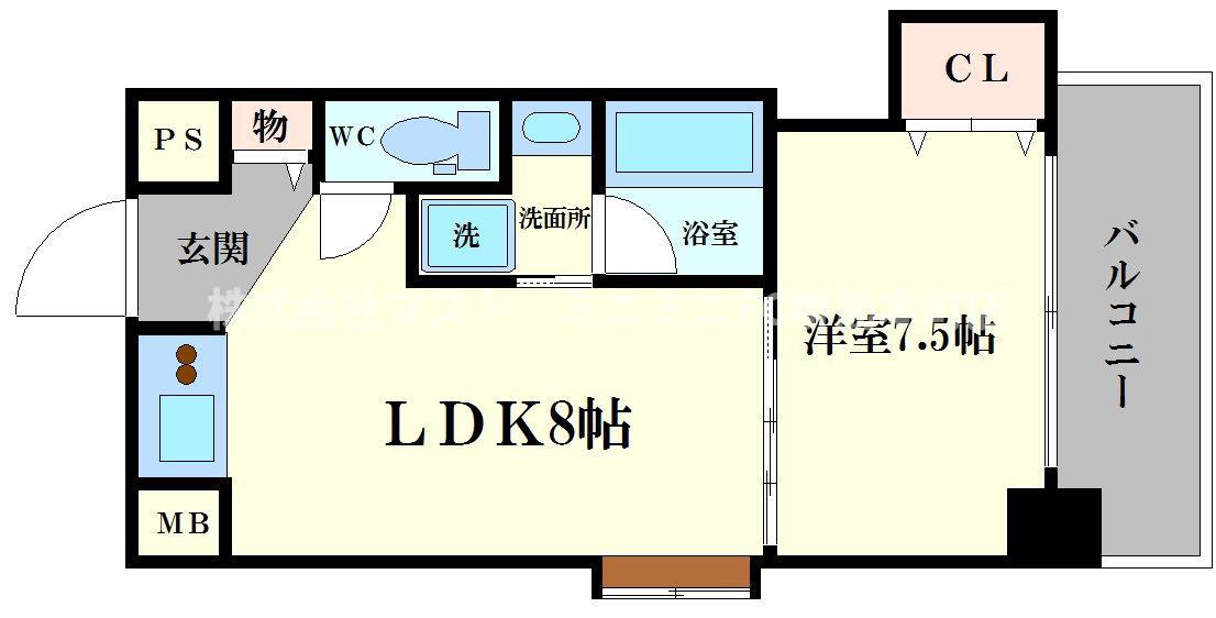 晋栄一番館(1LDK/3階)の間取り写真