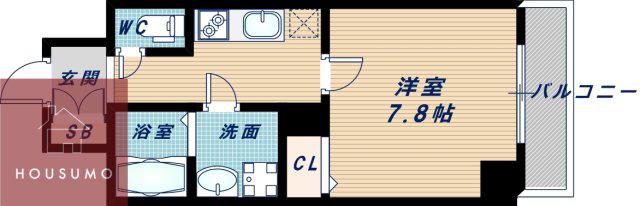 THE RESIDENCE S(1K/2階)の間取り写真