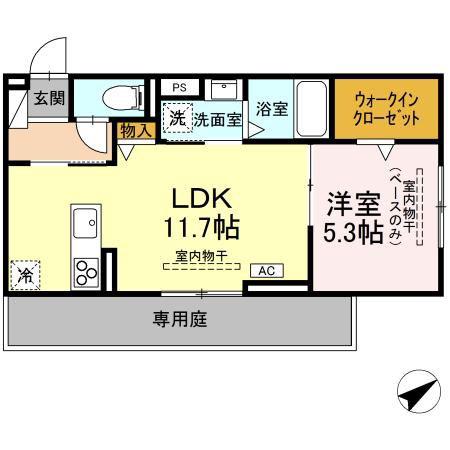 プライム(1LDK/1階)の間取り写真