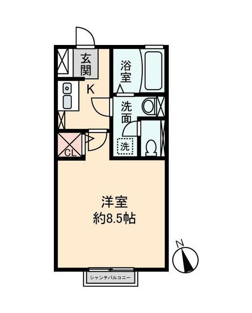 コートハイム(1K/1階)の間取り写真