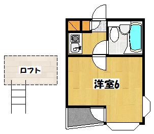 ジュネパレス越谷 第10(1K/2階)の間取り写真