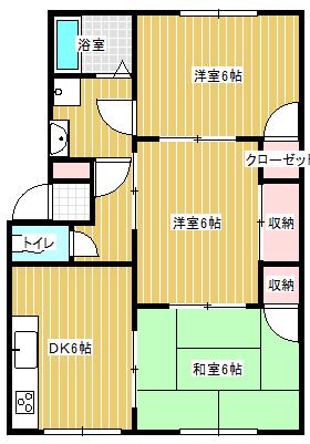 レジデンス庄内II(3DK/2階)の間取り写真