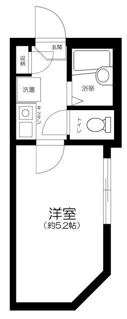 サザンロード北千住(1K/3階)の間取り写真
