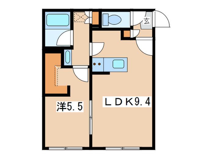 フィオーレ サーラ(1LDK/1階)の間取り写真