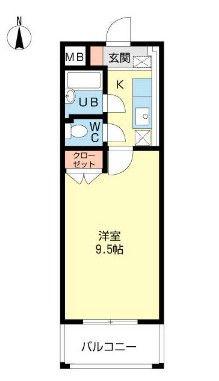 グリーンパーク一葉(1K/3階)の間取り写真